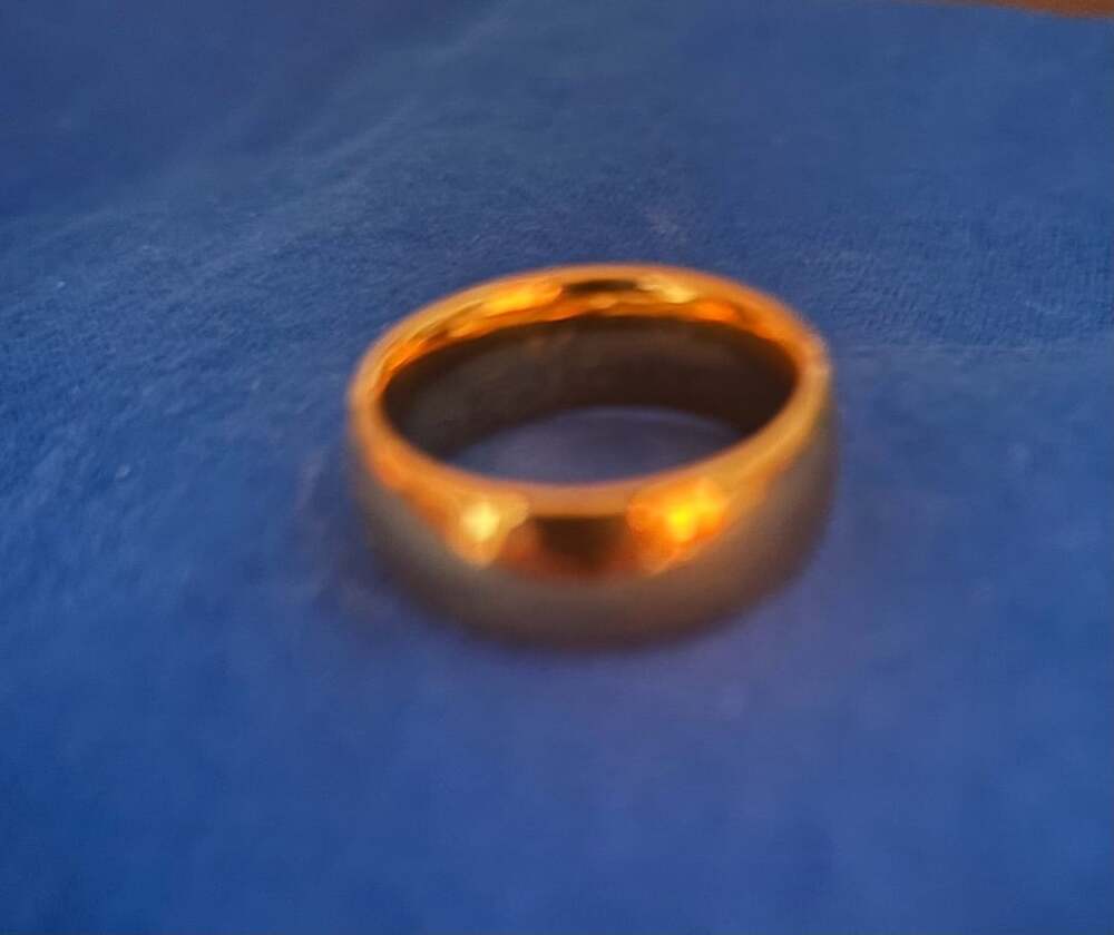 I Love You Engraved Gold Tone Tungsten Unisex Band Ring